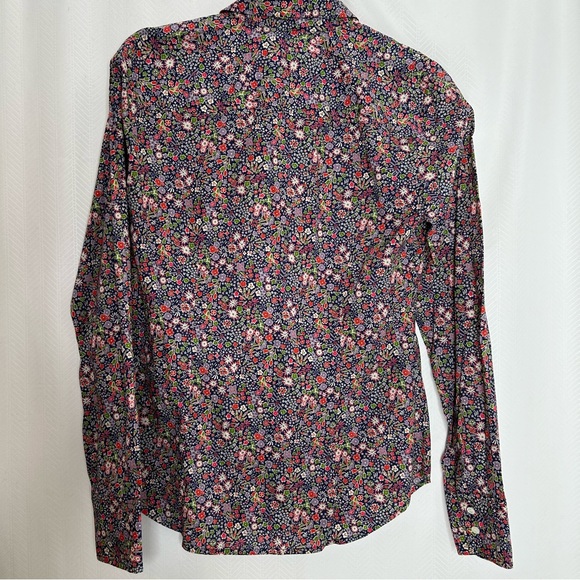 J Crew Liberty art Fabric button up blouse long sleeves size 2 multi - Picture 6 of 6